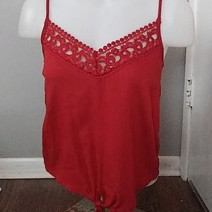 NEW Charlotte Russe Red Lace Crop Top